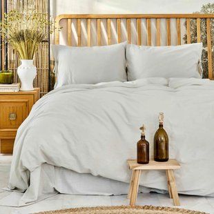 Постільна білизна Karaca Home - 4 Element Hava Ates gri сірий євро 4095 фото | Tidy Home