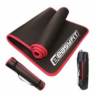 Килимок для йоги та фітнесу EasyFit Flex Pro з червоним кантом 2107 фото | Tidy Home