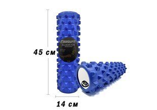 Массажный ролик EasyFit Grid Roller PRO 45 см Синий 2160 фото | Tidy Home