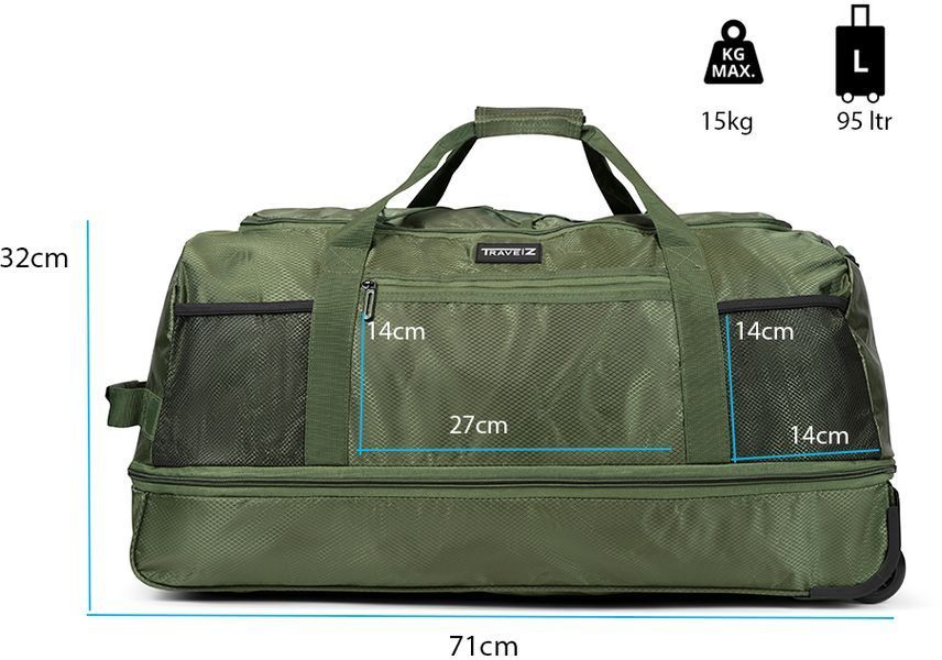 Сумка дорожня на колесах TravelZ Wheelbag Doubleloader foldable green (603097) 4697 фото | Tidy Home