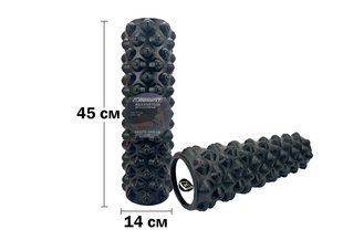 Масажний ролик EasyFit Grid Roller Extreme 45 см Чорний 2169 фото | Tidy Home