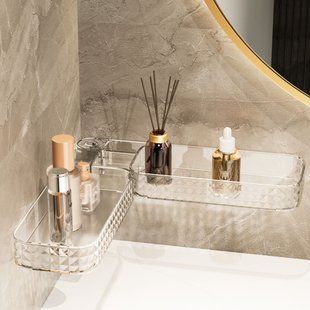 Прозрачная угловая пластиковая полка на присосках для ванной 5735 фото | Tidy Home