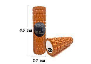 Массажный ролик EasyFit Grid Roller 45 см v.2.1 Оранжевый 2175 фото | Tidy Home