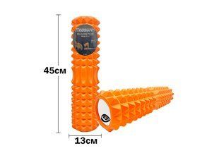 Массажный ролик EasyFit Grid Roller 45 см v.2.2 Оранжевый 2176 фото | Tidy Home