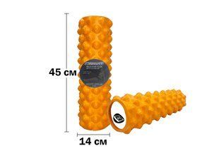 Массажный ролик EasyFit Grid Roller Extreme 45 см Оранжевый 2177 фото | Tidy Home
