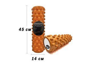 Массажный ролик EasyFit Grid Roller PRO 45 см Оранжевый 2178 фото | Tidy Home
