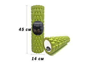 Массажный ролик EasyFit Grid Roller 45 см v.2.1 Лаймовый 2179 фото | Tidy Home