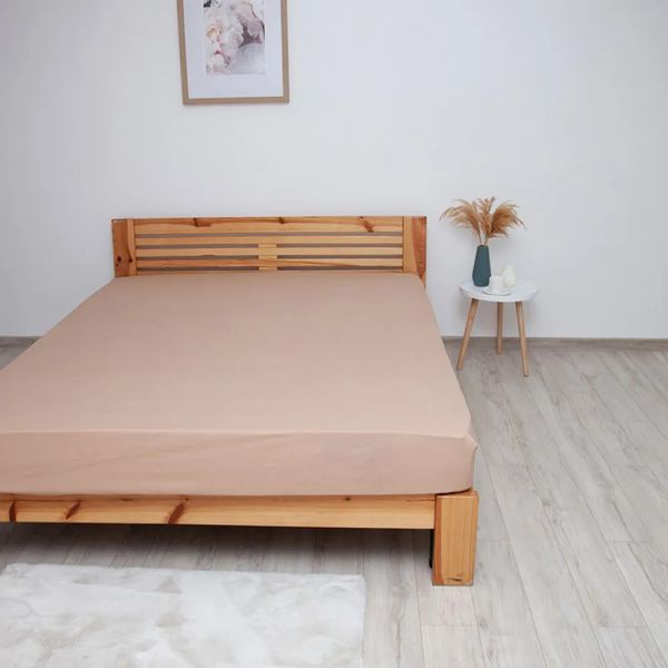 Простынь-чехол на резинке евро ТЕП 04019_27823 200х200 см кофейная 6278 фото | Tidy Home