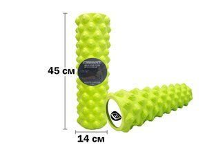 Масажний ролик EasyFit Grid Roller Extreme 45 см Салатовий 2182 фото | Tidy Home