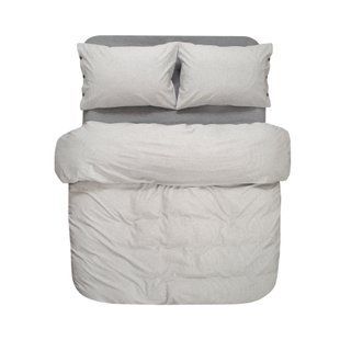 Постільна білизна Lotus Home Washed cotton - Pinstripe antracite сімейний 4025 фото | Tidy Home