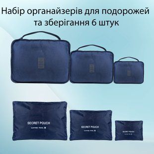 Набір органайзерів для подорожей 6 розмірів синій LoveYouHome 5752 фото | Tidy Home